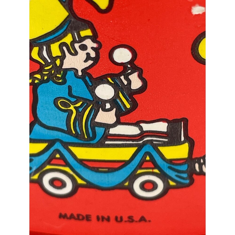 Vintage Fisher-Price Plastic Toy Drum Yellow Handle Marching Band Graphics 1979 - Picture 9 of 16
